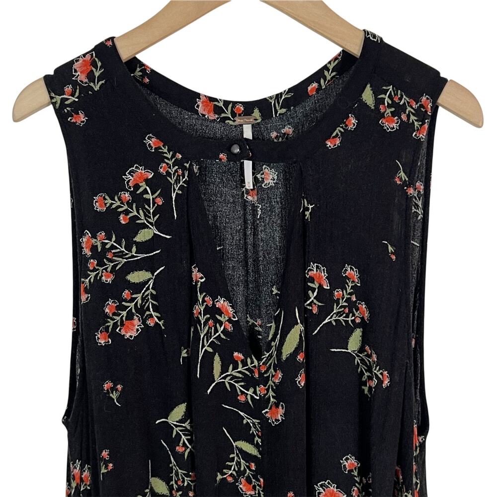 Free People Snap Out of It Floral Swing Tunic Dress in Black Floral Size Medium - Picture 5 of 8